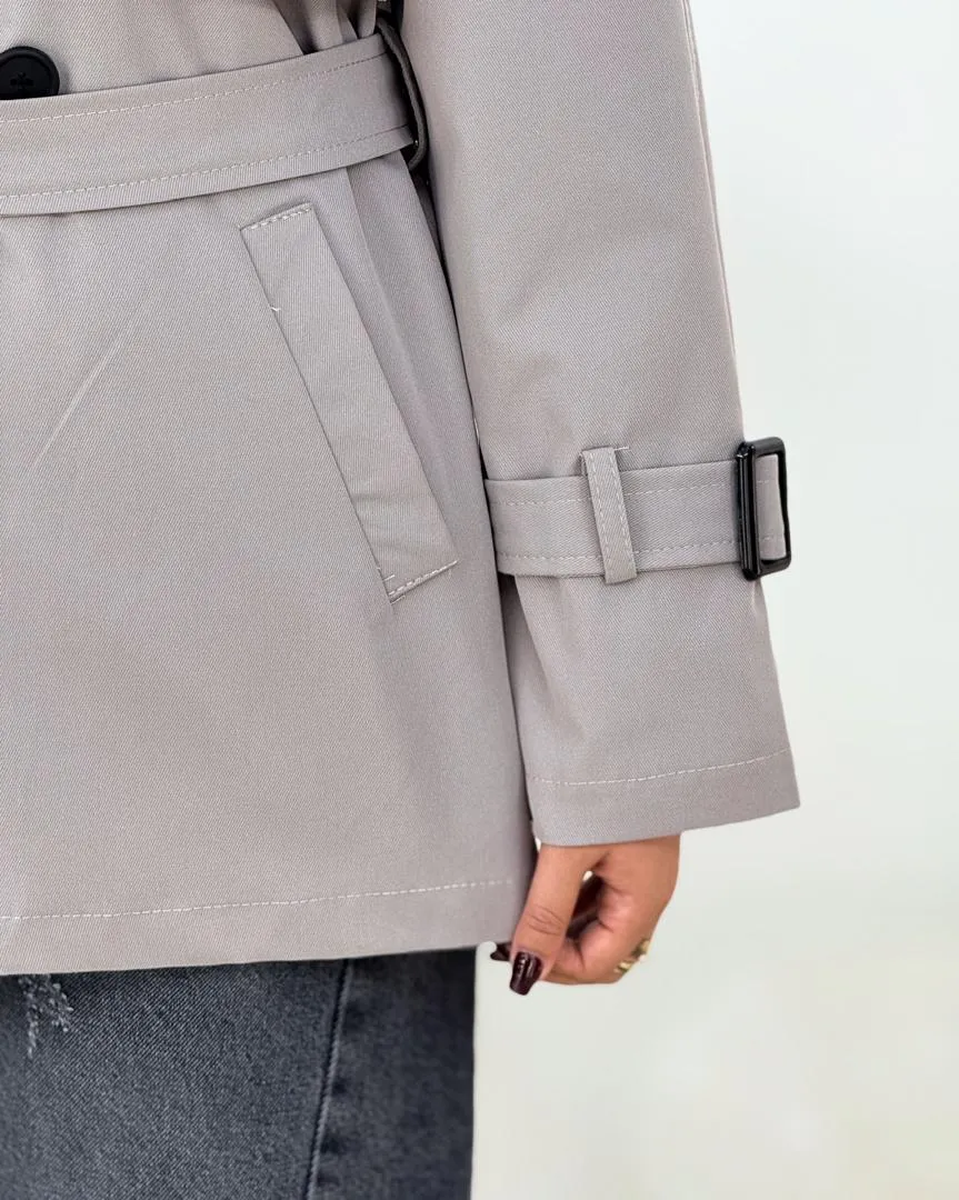 بارانی دکمه نما کتان کجراه کد h594