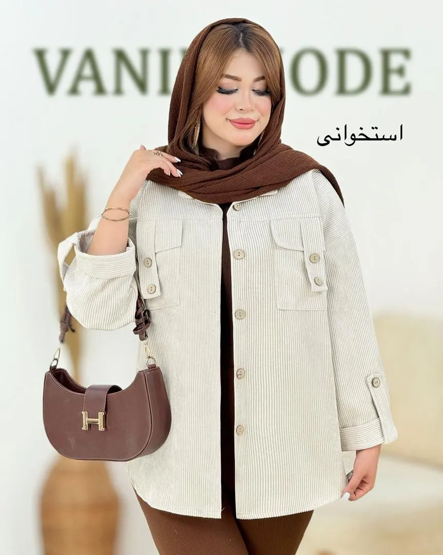 شومیز صلیبی جلو جیب مخمل کد h729