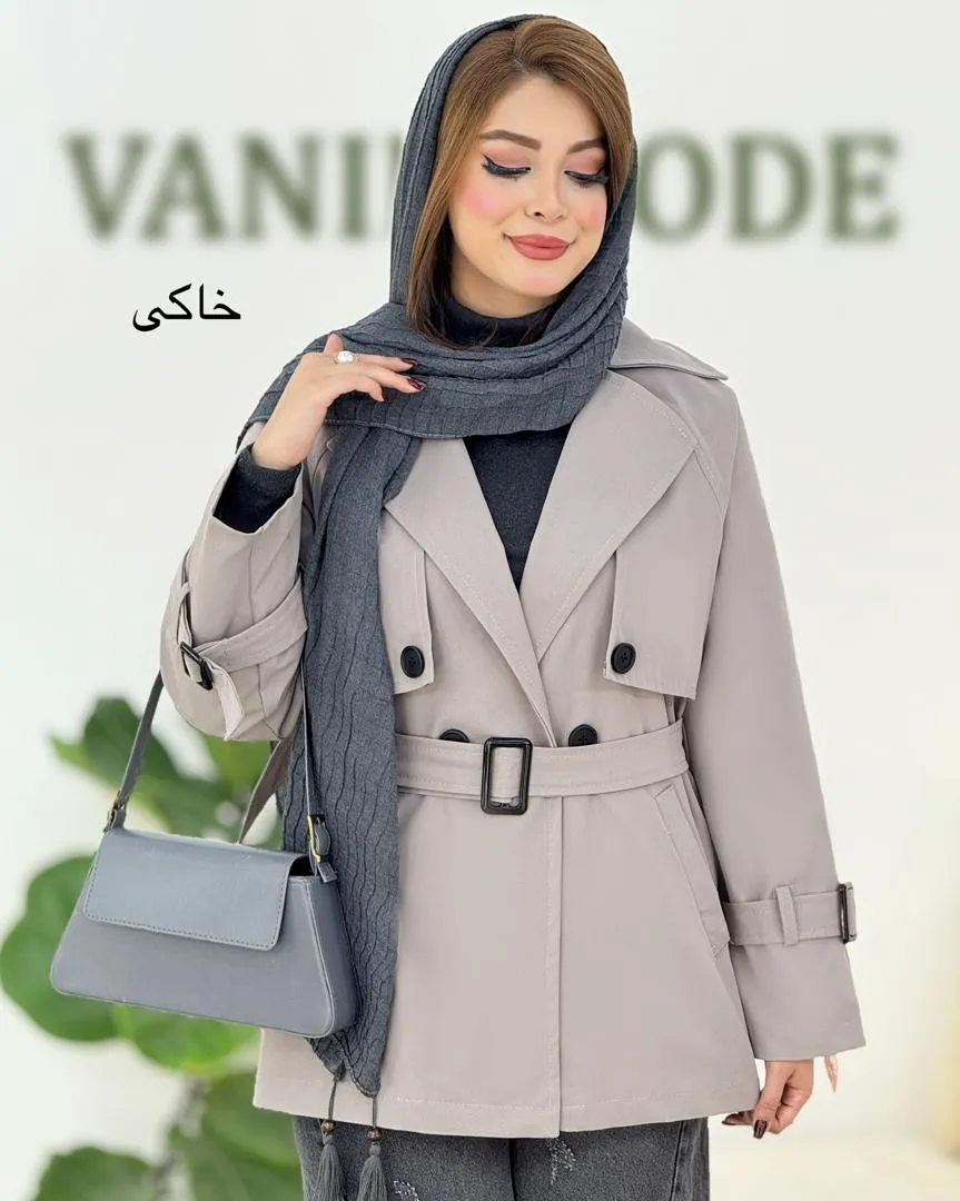 بارانی دکمه نما کتان کجراه کد h594