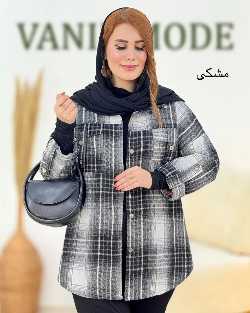 شکت چهارخونه آستین پاگون دار کد h685