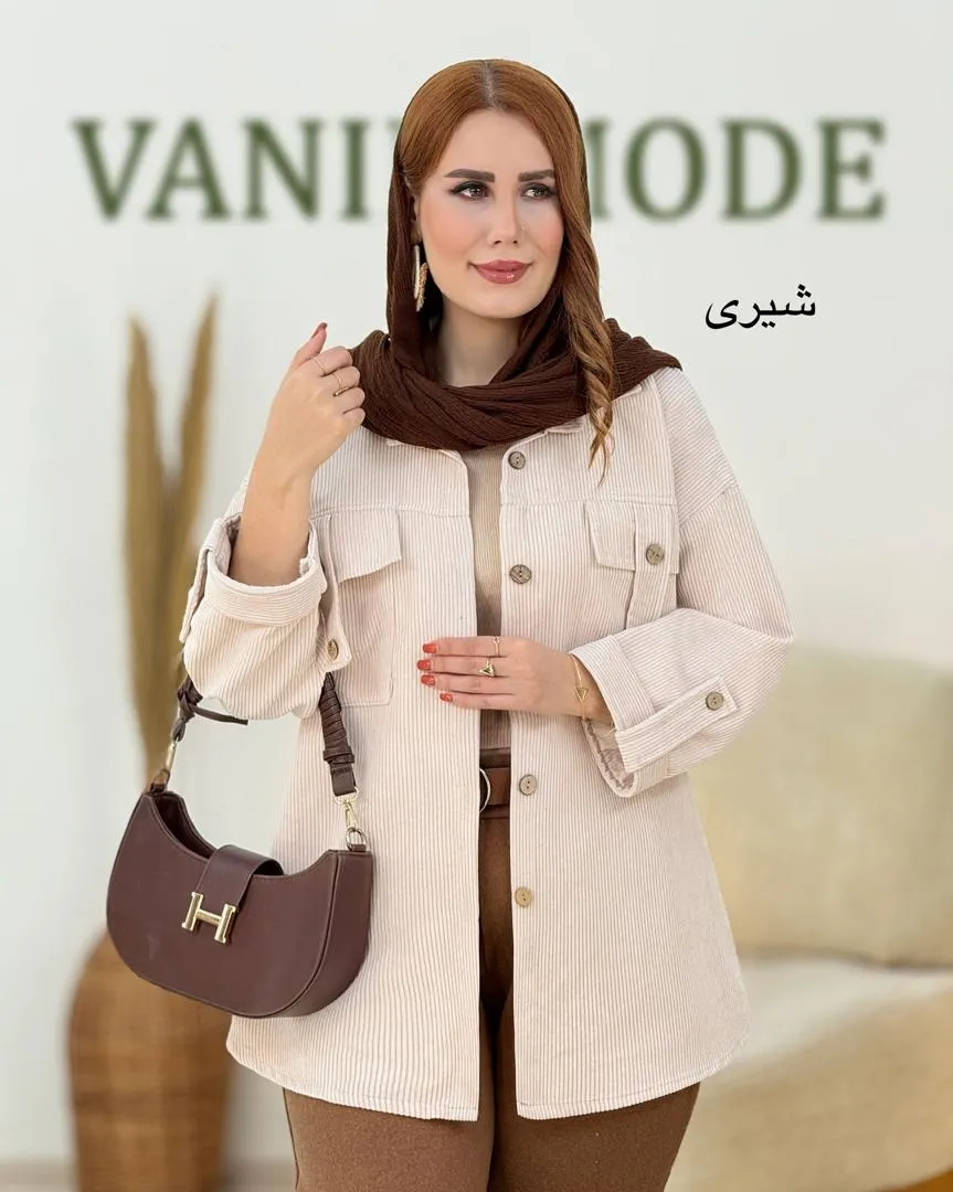 شومیز صلیبی جلو جیب مخمل کد h729