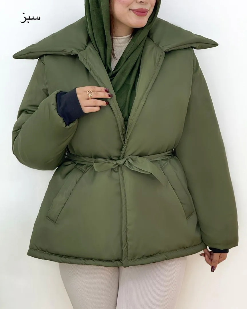 کاپشن جلو جیب یقه پهن کد h611