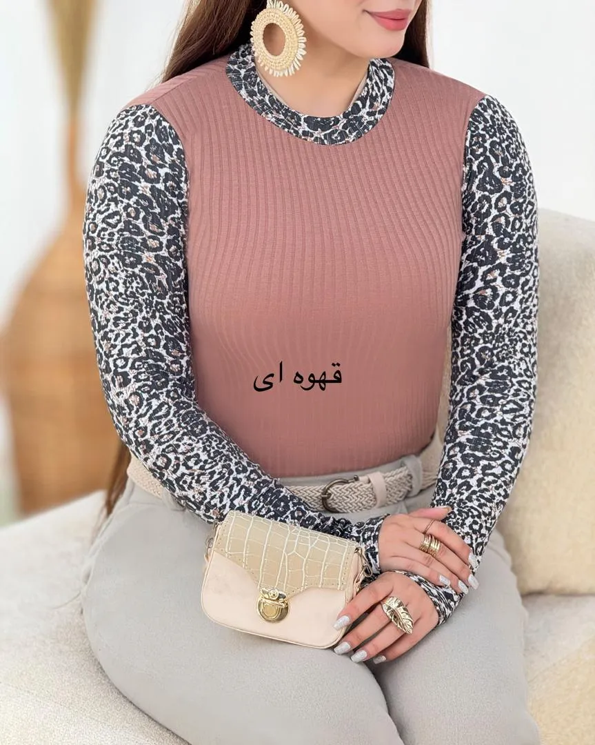 بلوز فانریپ آستین پلنگی کد h643