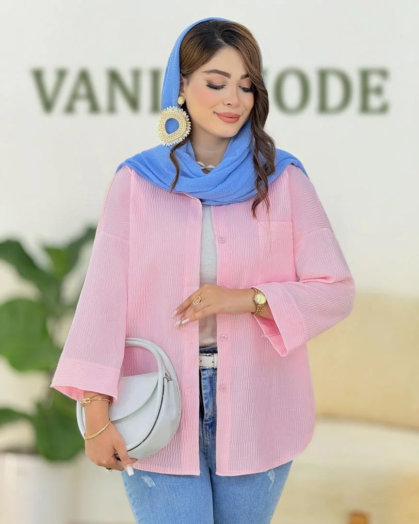 شومیز آستین مچ دار تک جیب کدh353