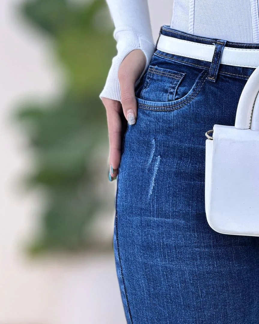 شلوار جین دمپا زاپ دار کد g546