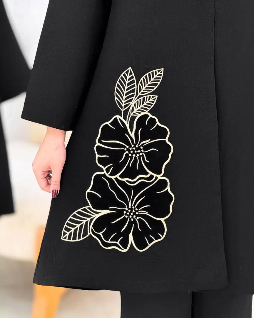 مانتو سوپر شانتون جت بلک کد h556