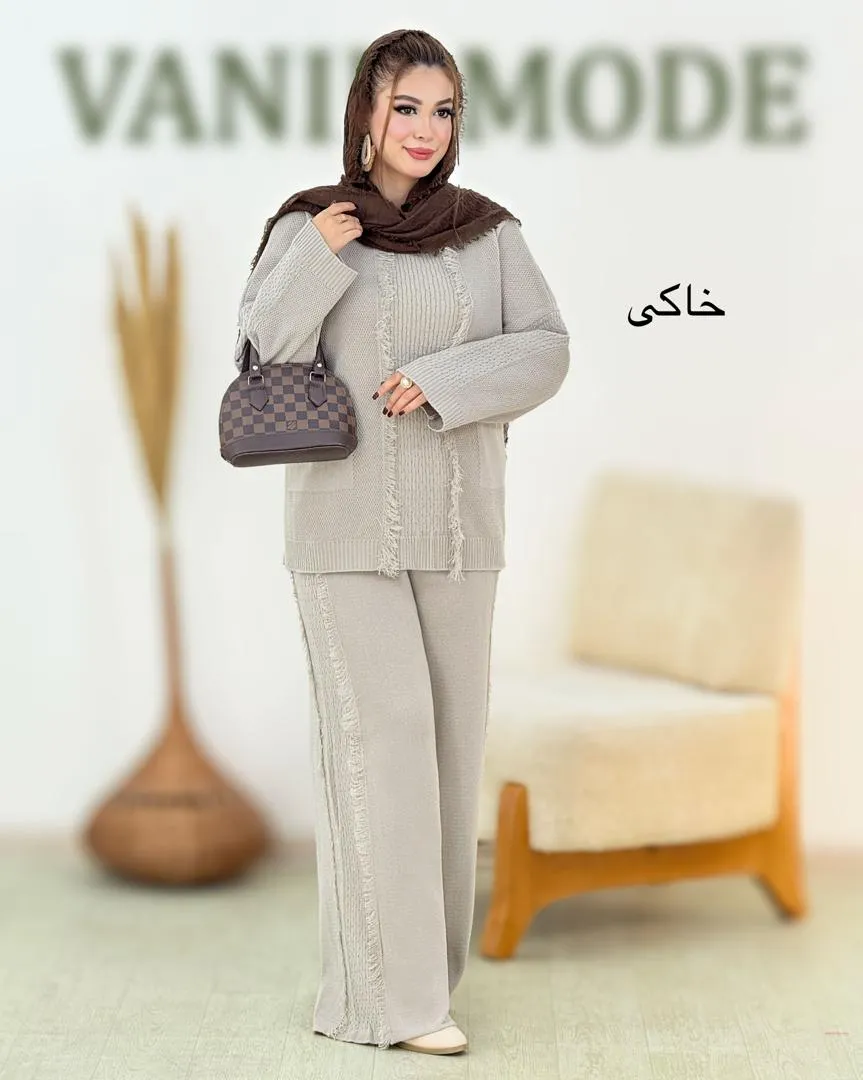 ست بلوز شلوار جلو ریش دار کد h649