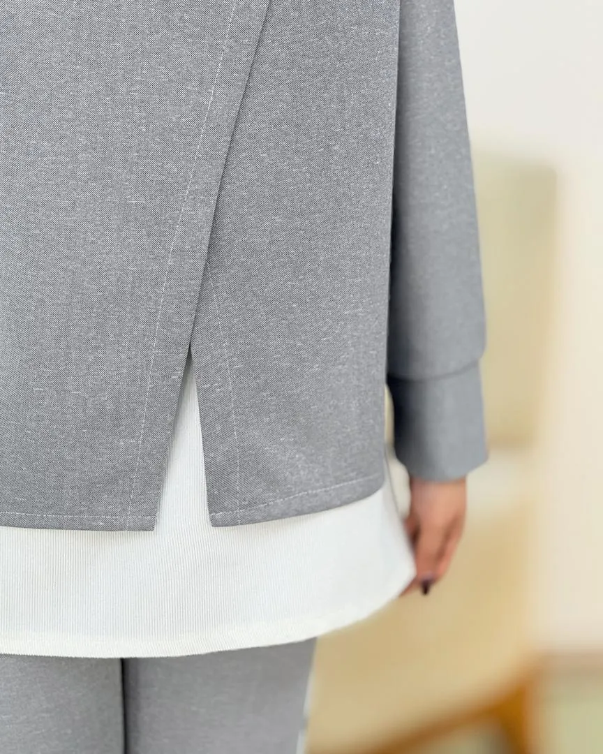 بلوز دو تیکه و شلوار پیلی دار کد h679