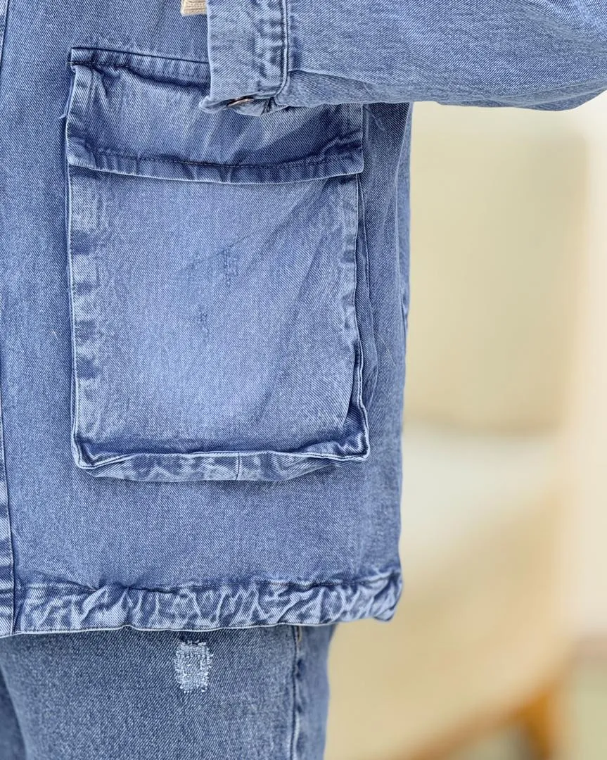 کت جین پایین گت دار