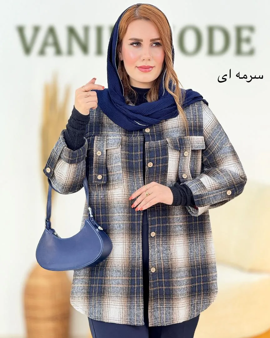 شکت چهارخونه آستین پاگون دار کد h685