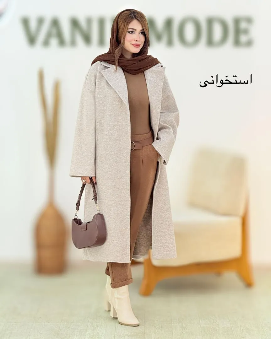 پالتو فوتر بلند جیب دار کد h678