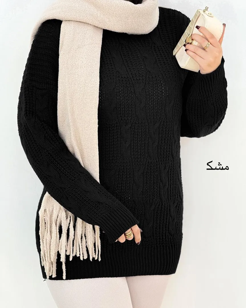 بافت یقه گرد سرشانه افتاده کد h522