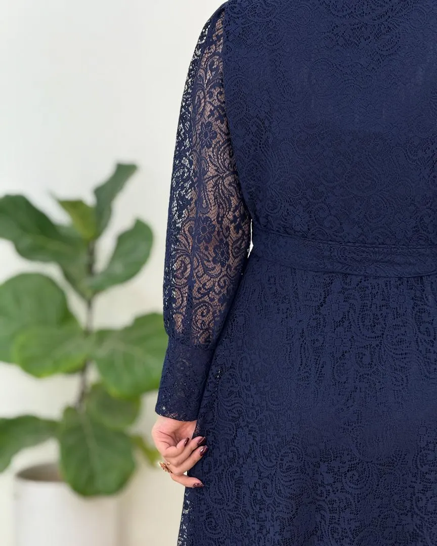 پیراهن دانتل آستین مچ دار زنانه کد h612