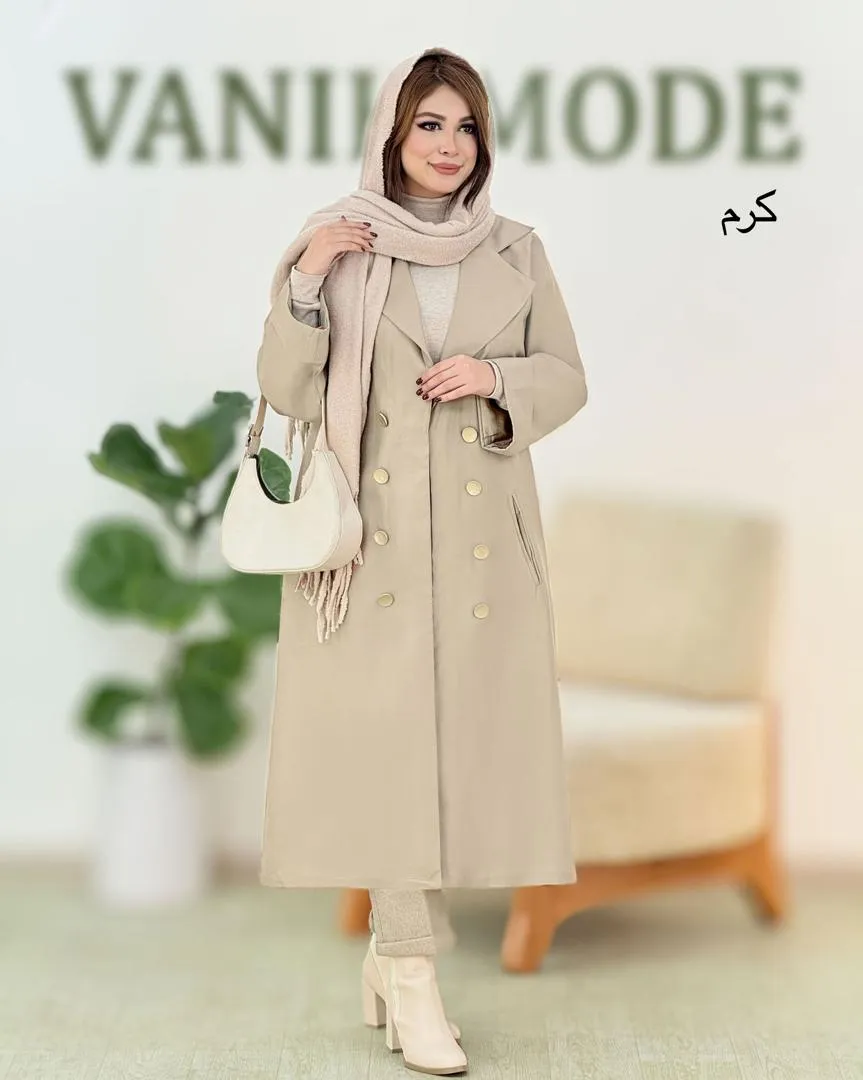 مانتو بلند جیب دار کد h738