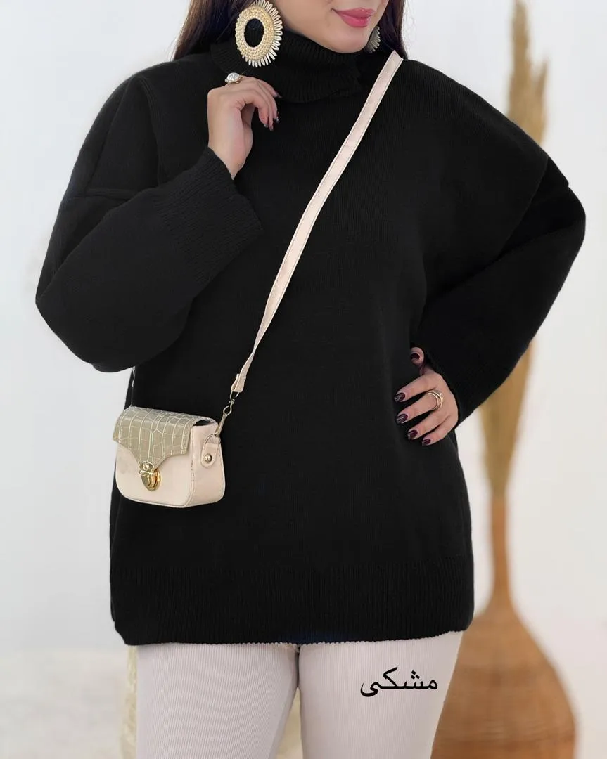 بلوز بافت یقه اسکی زنانه کد h674