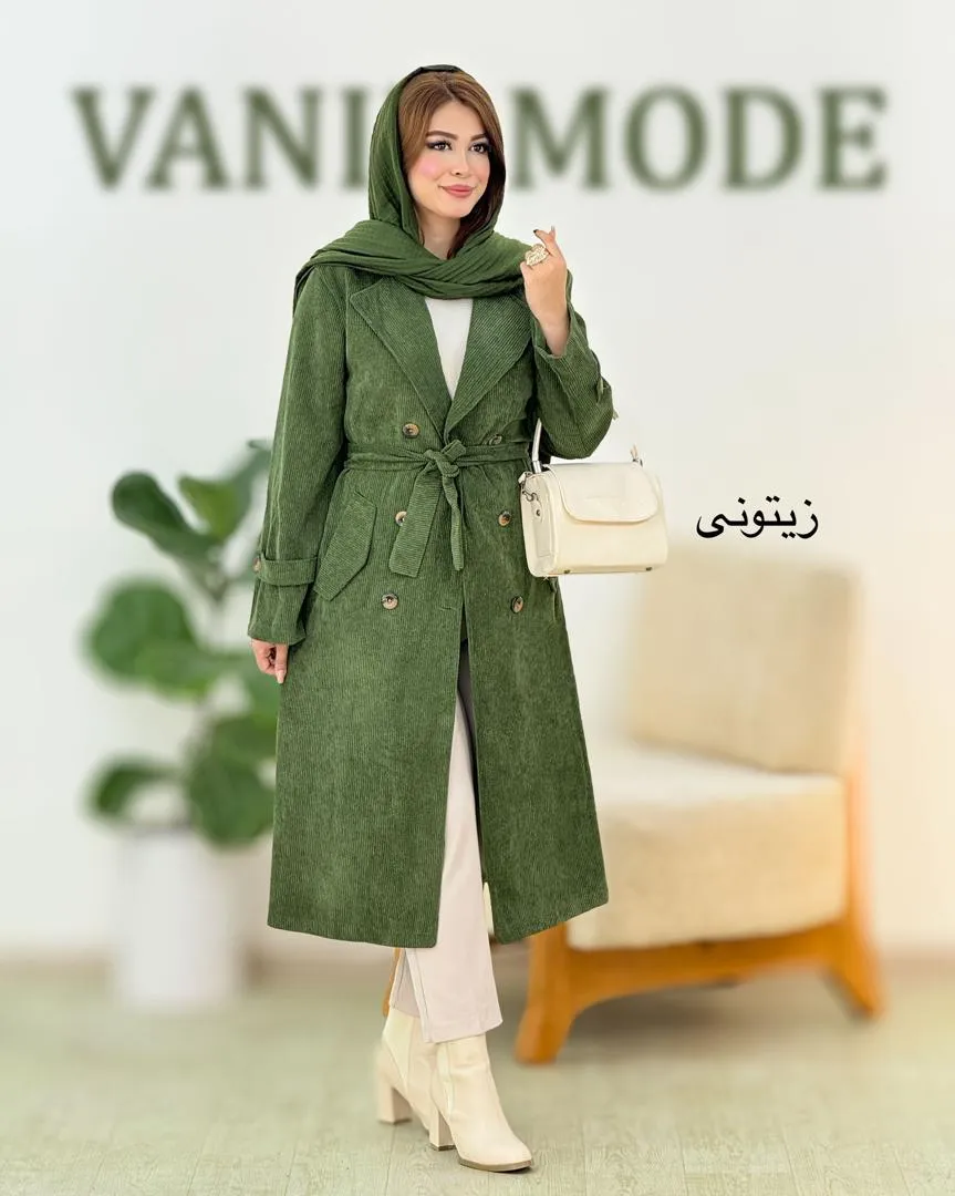 مانتو یقه انگلیسی کبریتی بند دار کد h485