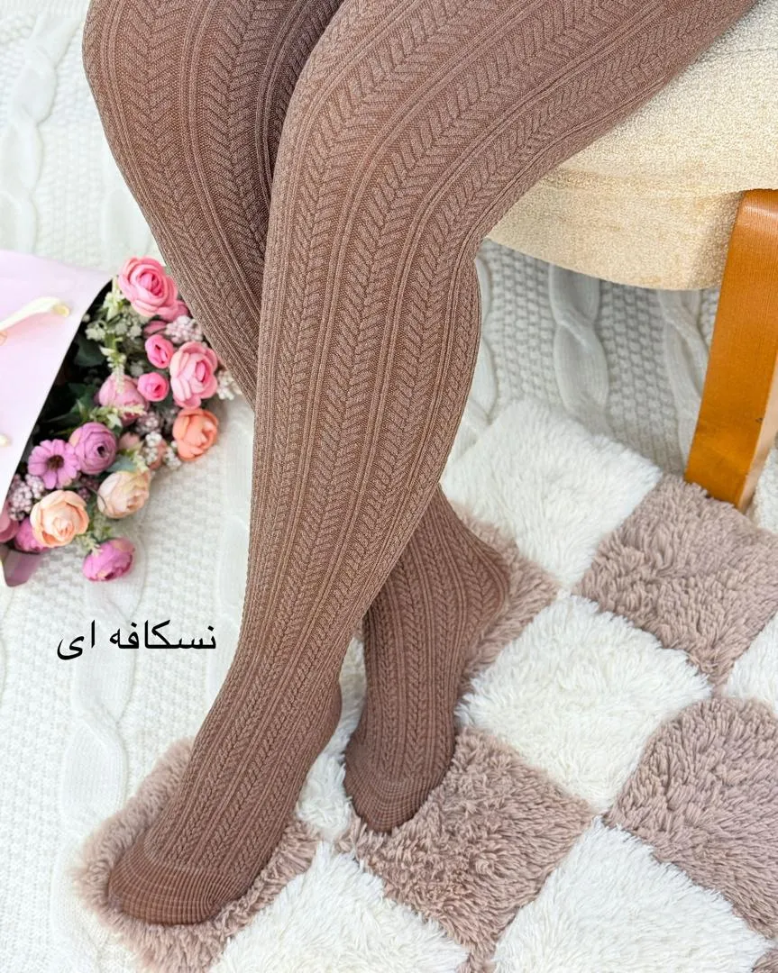 جوراب شلواری گندمی کد H419