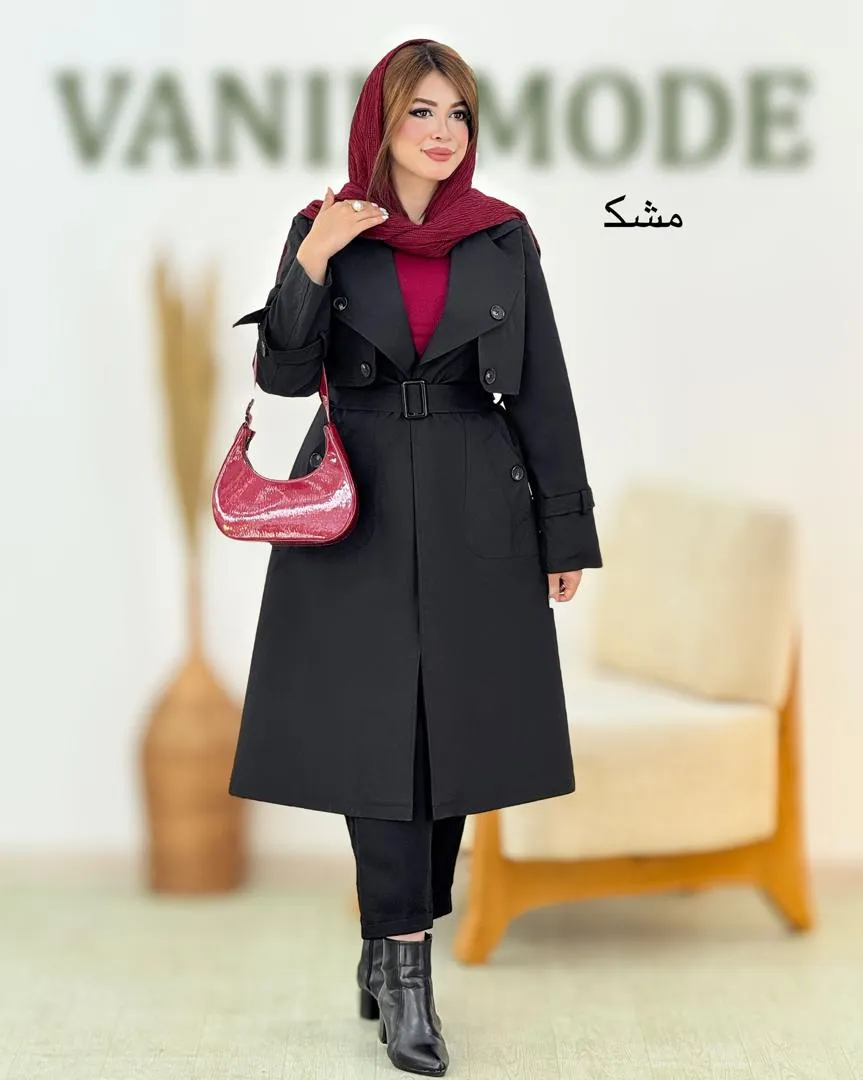 بارانی یقه انگلیسی داخل آستردار کد h728