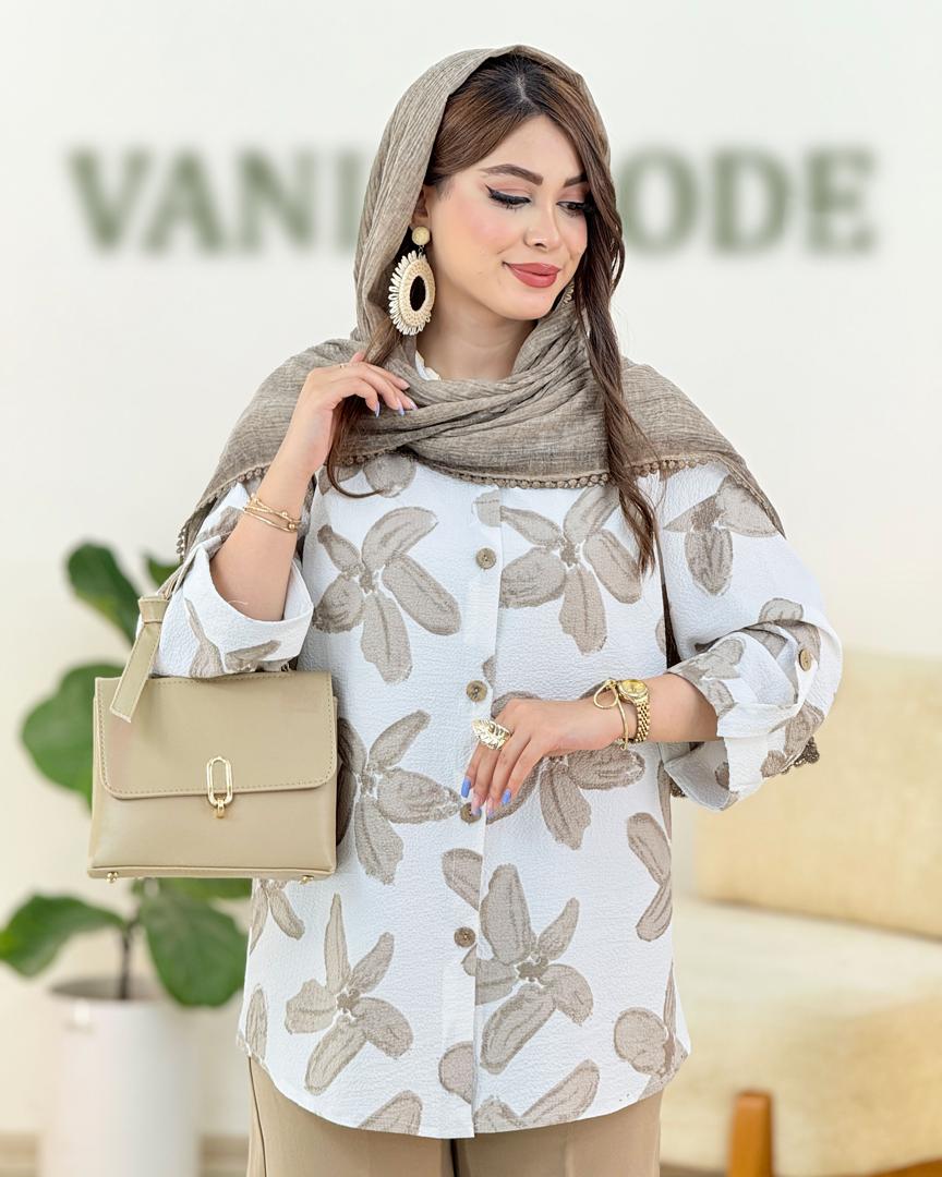 شومیز ینزی آستین پاگون دار کد h205