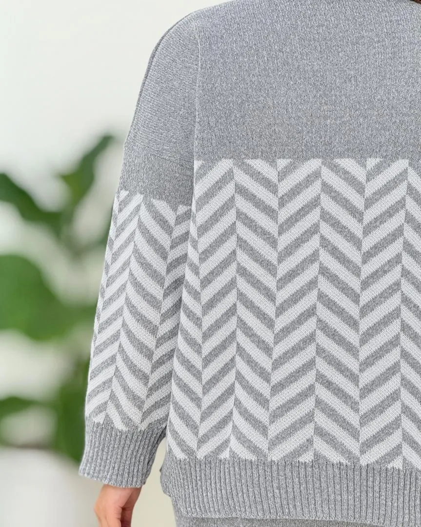 ست بلوز شلوار بافت طرح هاشور کد h442