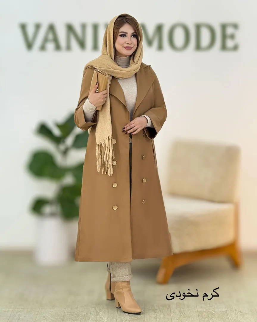مانتو بلند آستین پاکتی دکمه نما کد h586
