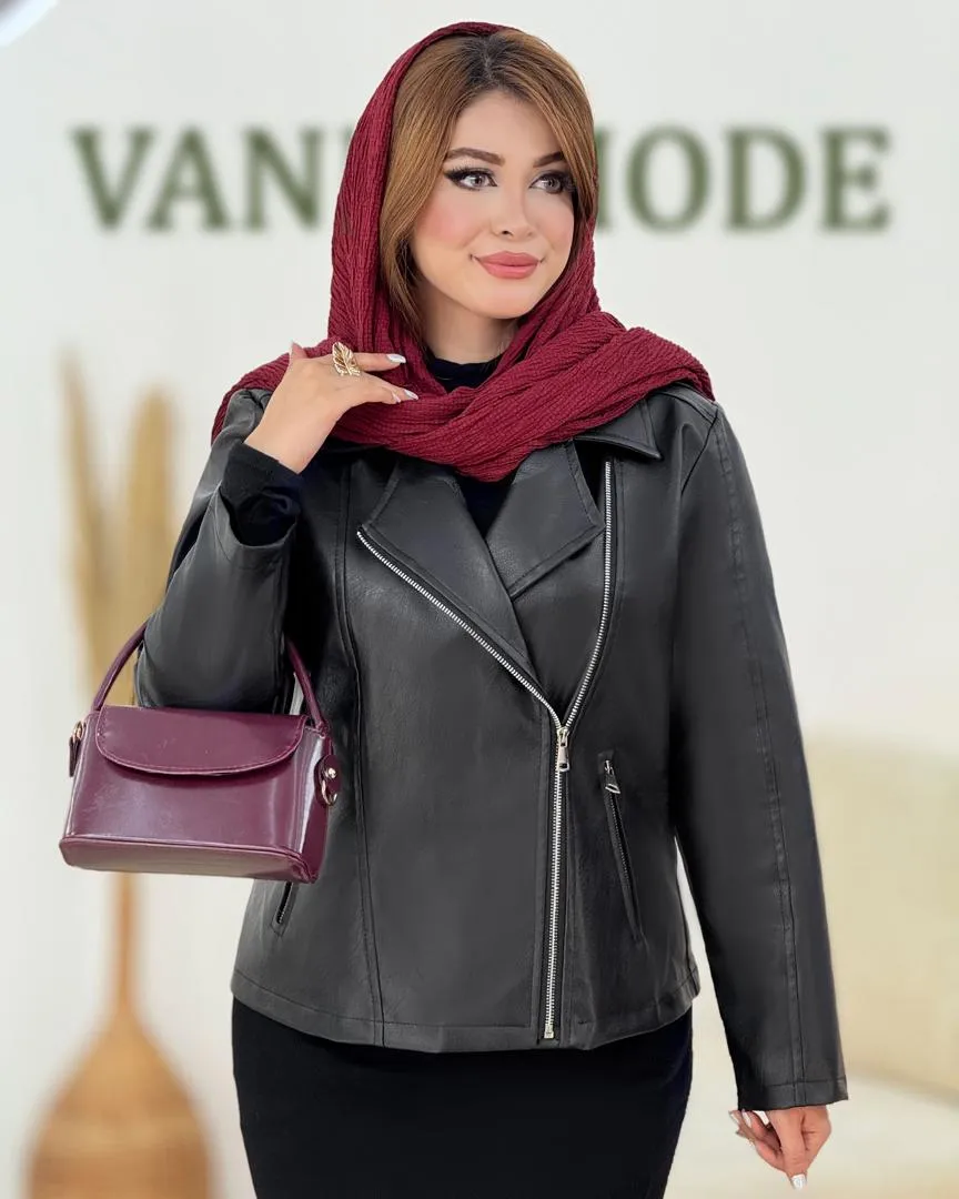 کت چرم زیپ دار کد h759