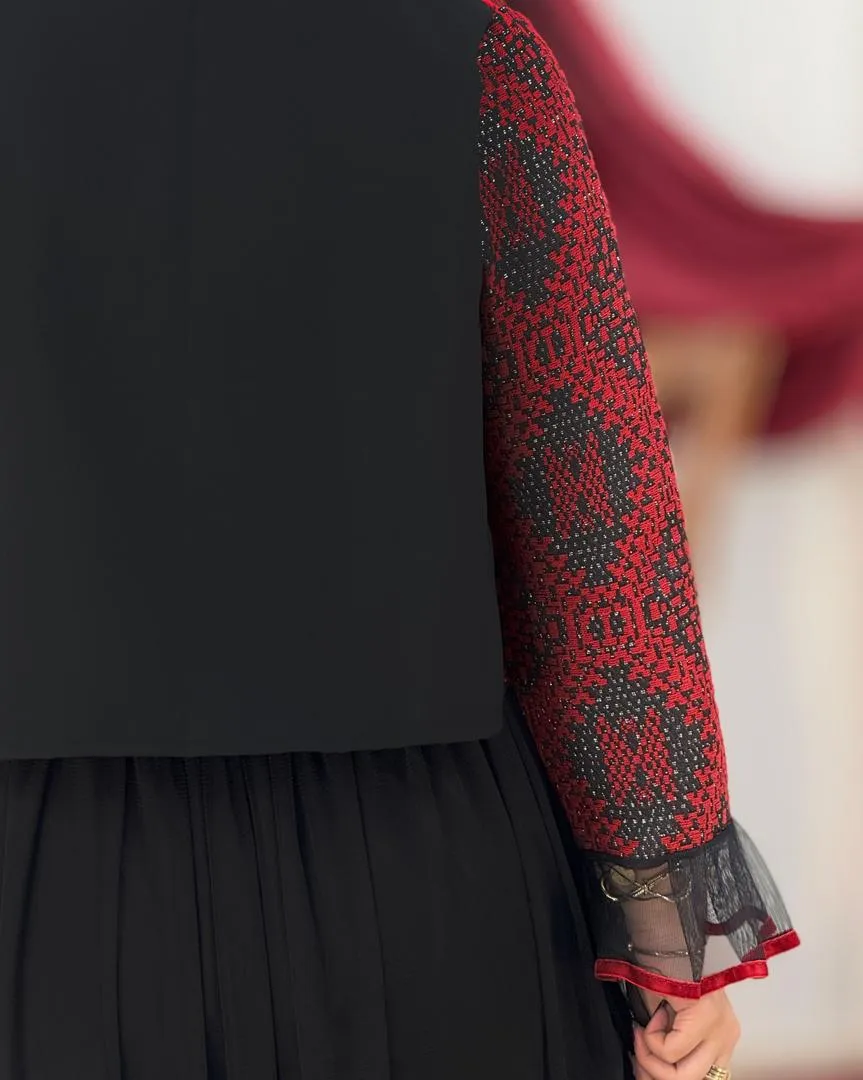 ست یلدایی کت تافته و دامن تور