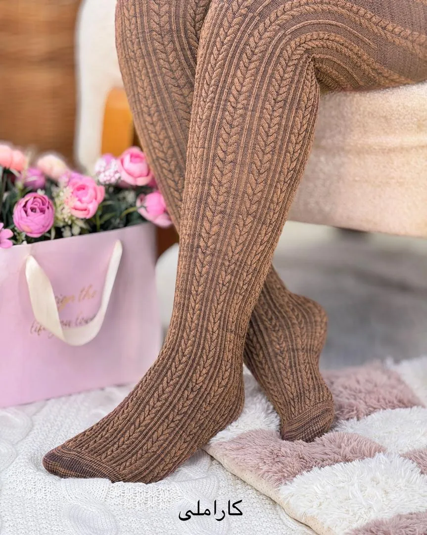 جوراب شلواری گندمی کد H419