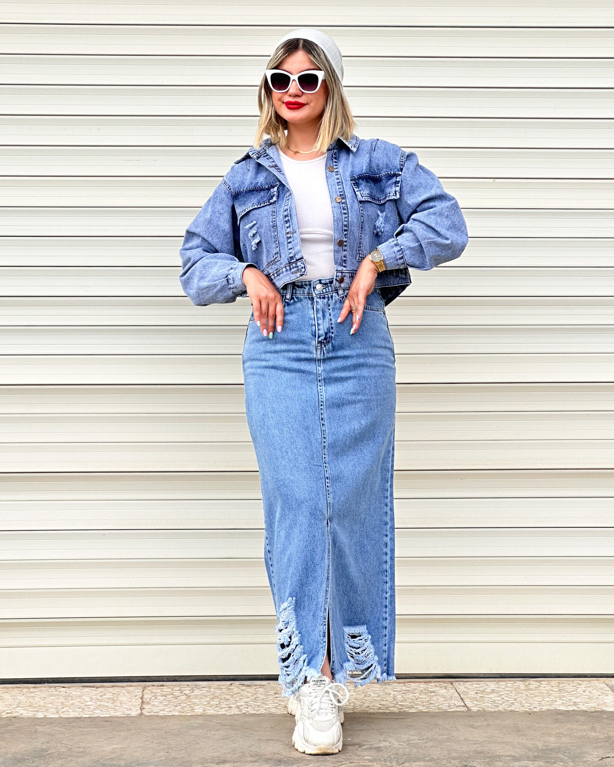 دامن جین آبی کد e509