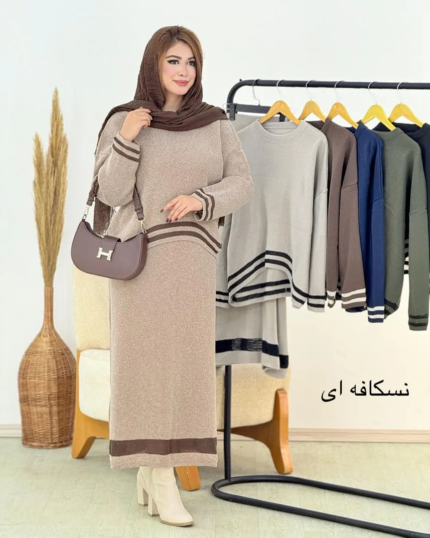 ست بلوز هلالی ودامن کمر کش کد h660