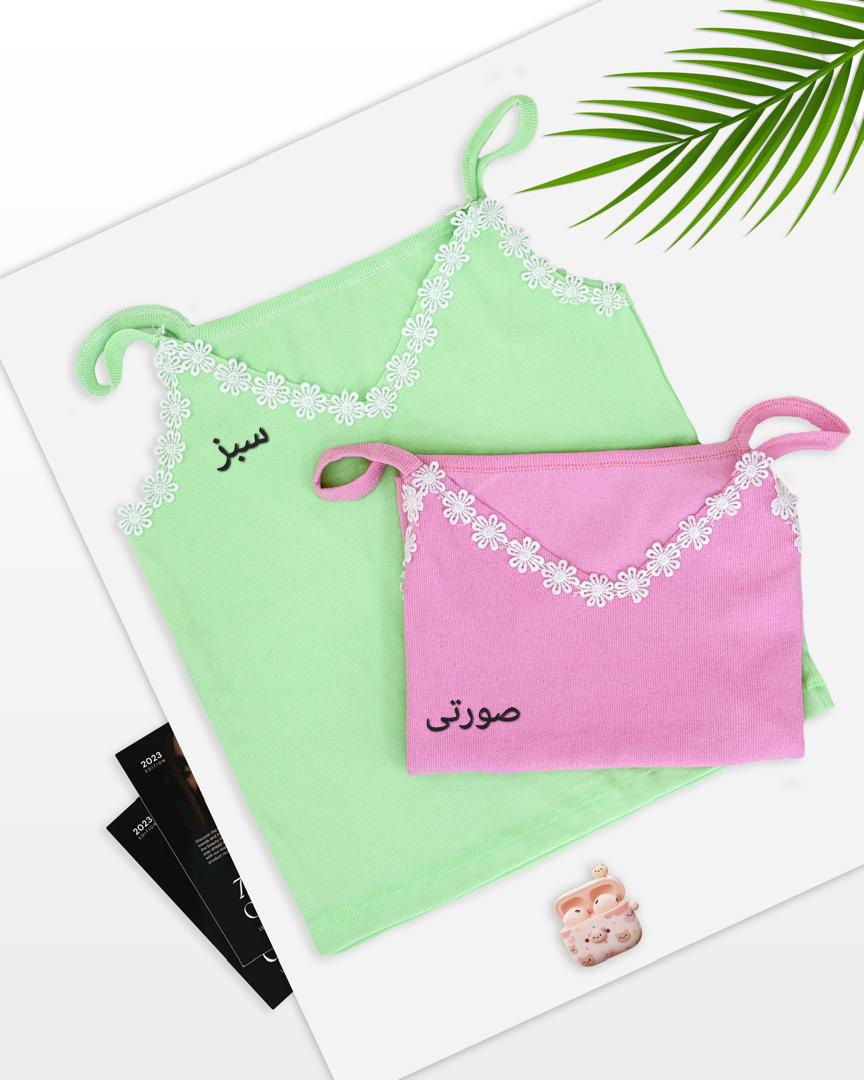 تاپ یقه گلدار بندی کد h73