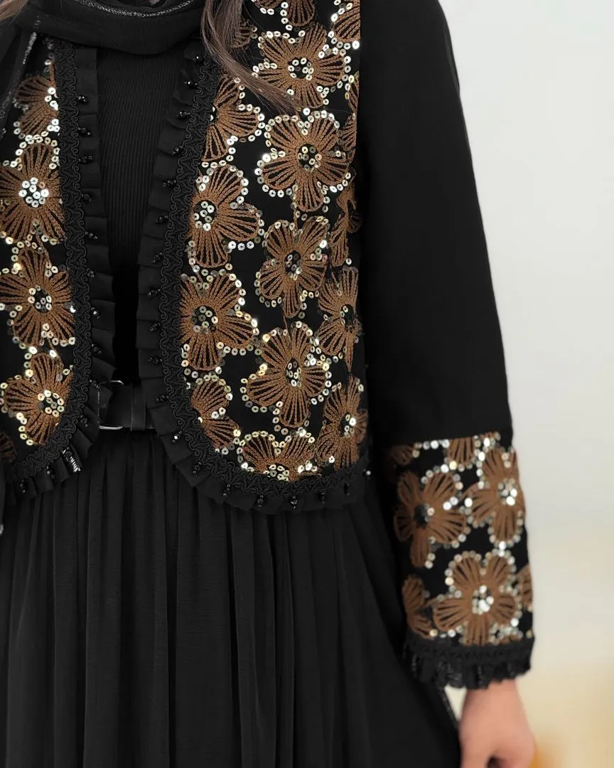 کت پولکدوزی و دامن تور کد H648