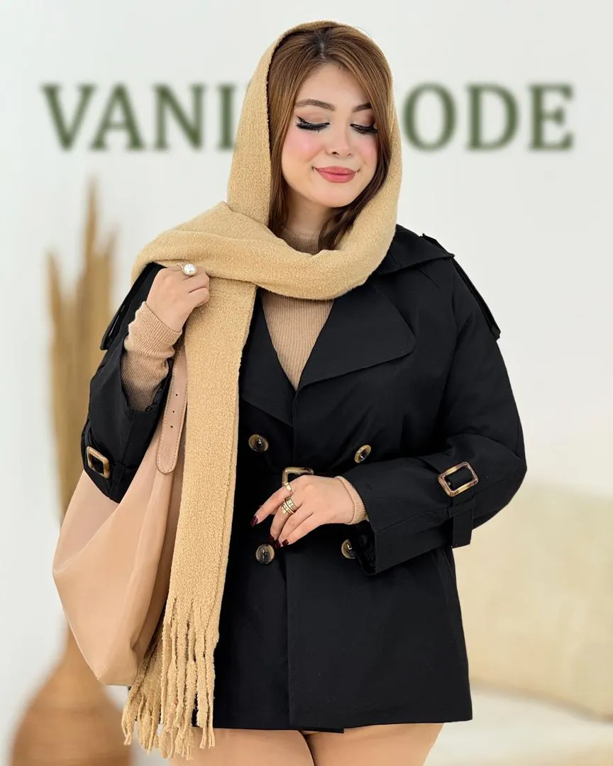 ترنج کت والان دار یقه انگلیسی کد h673