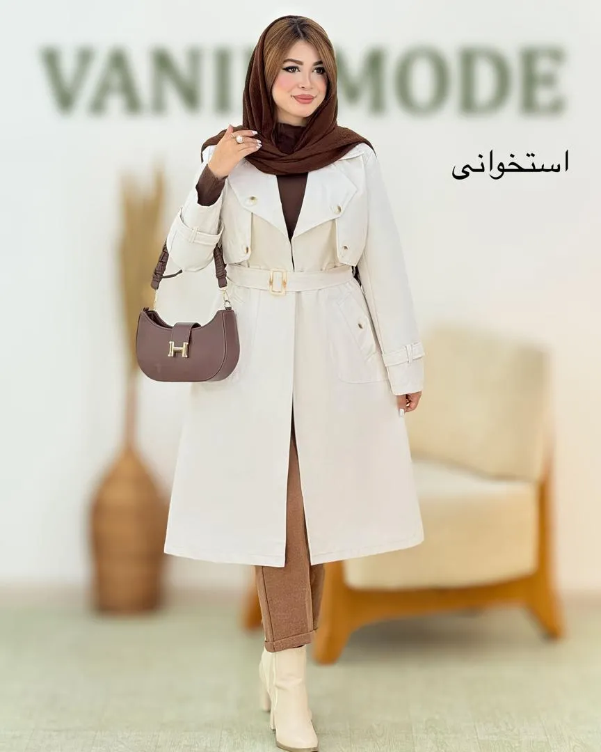 بارانی یقه انگلیسی داخل آستردار کد h728