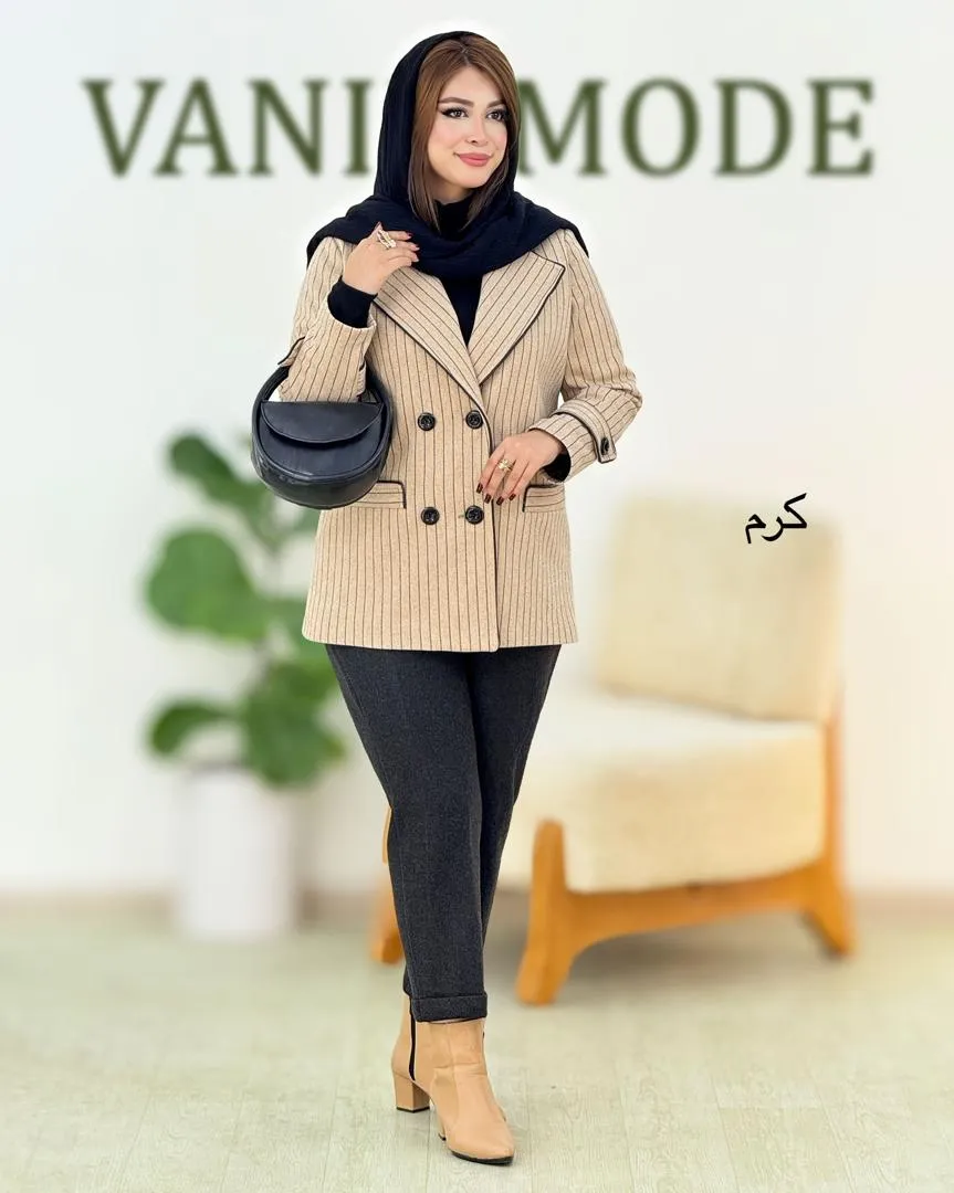 پالتو فوتر جلو دکمه خور آستر دار کد h621