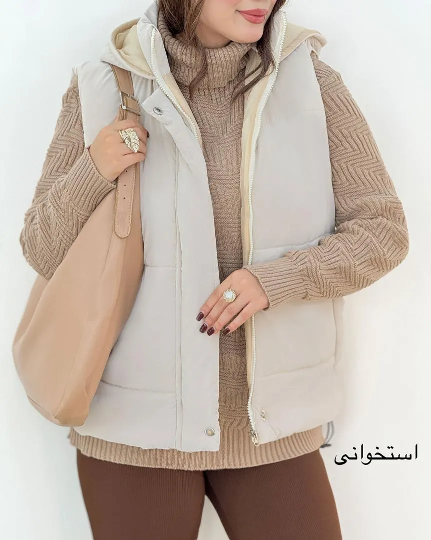 پافر آستر دار کلاه دار زنانه کد h630