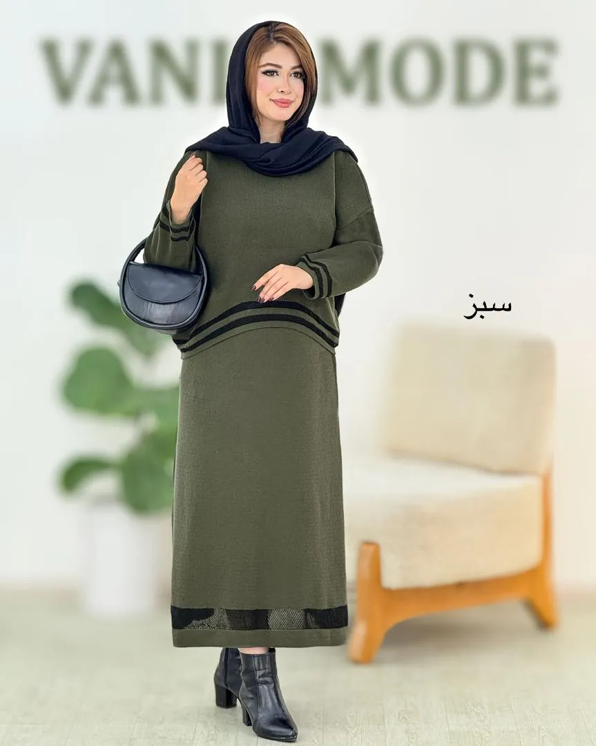 ست بلوز هلالی ودامن کمر کش کد h660