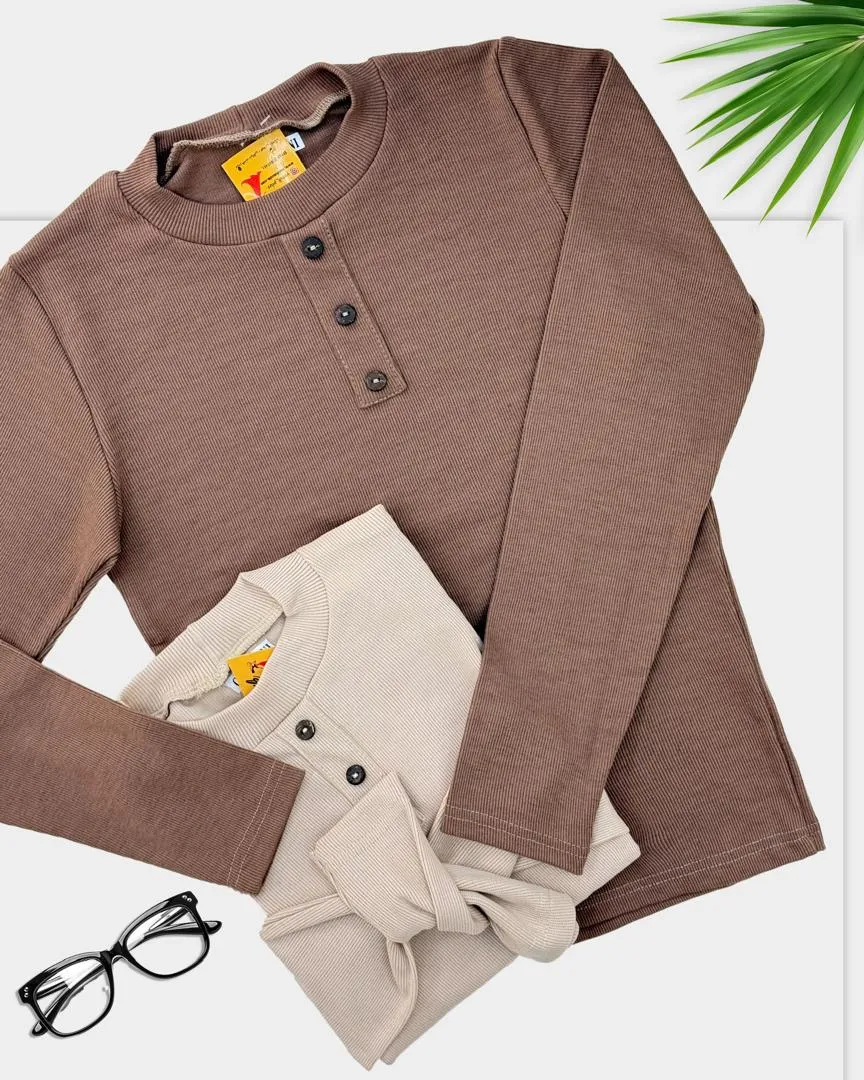 بلوز سه دکمه یقه گرد فانریپ کد h402