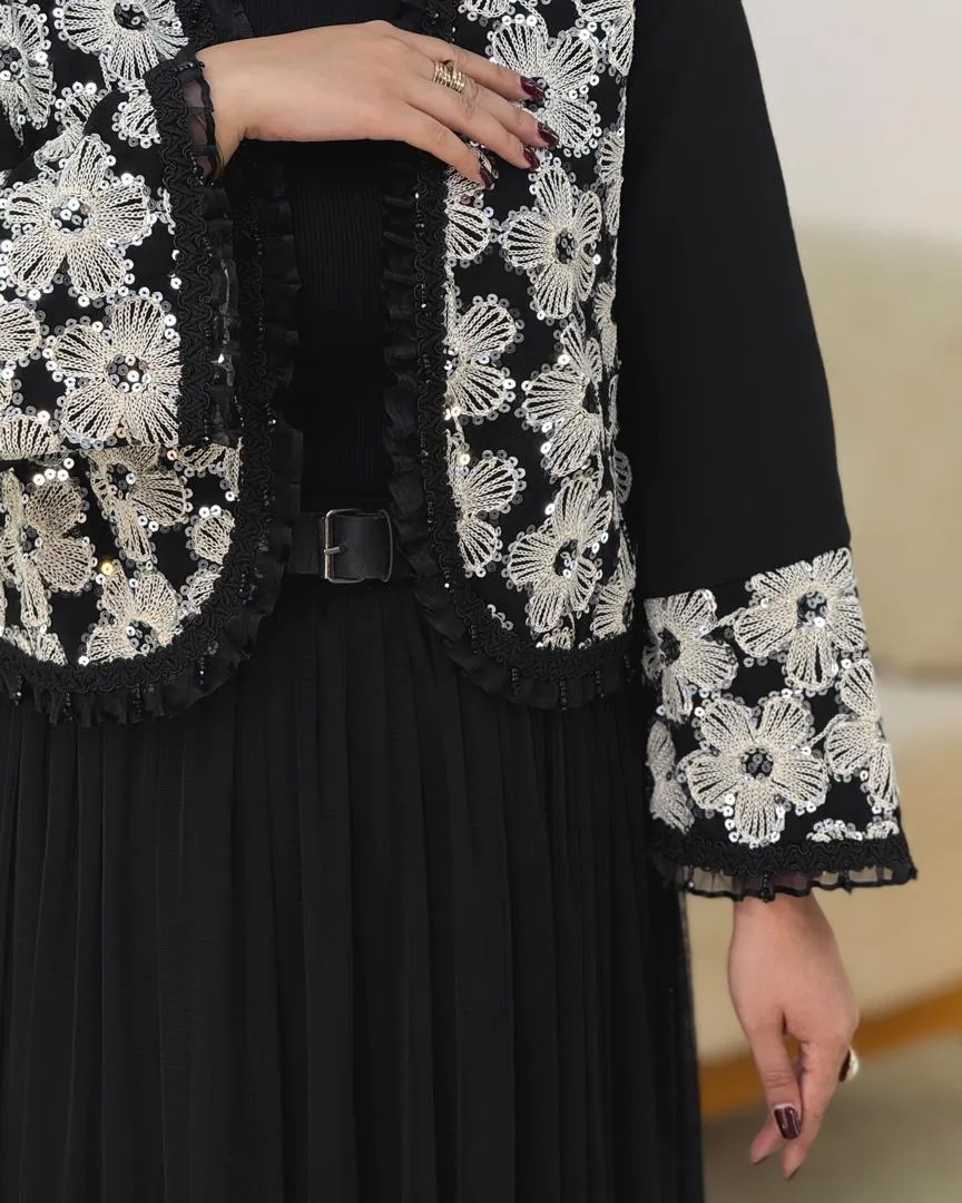 کت پولکدوزی و دامن تور کد H648