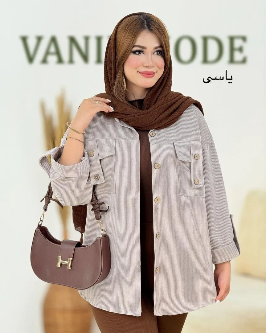 شومیز صلیبی جلو جیب مخمل کد h729