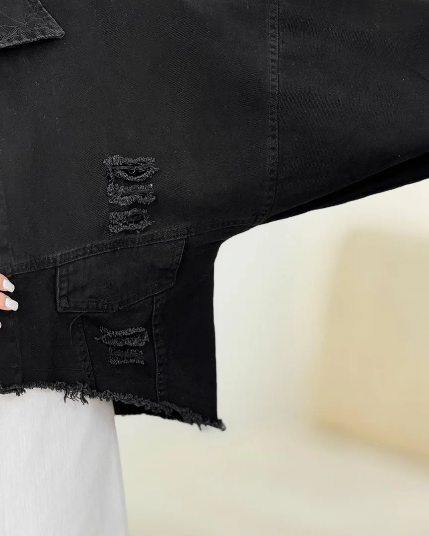 کت جین کوتاه زاپدار کد h719