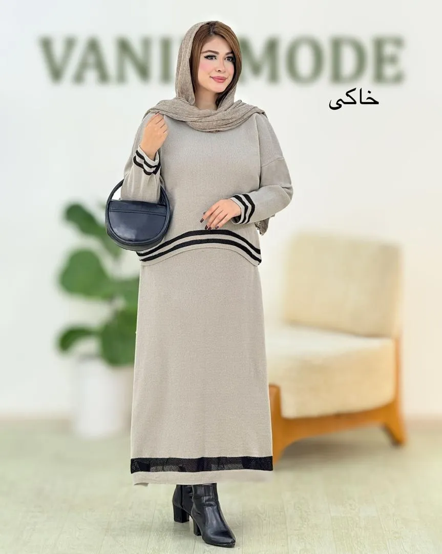 ست بلوز هلالی ودامن کمر کش کد h660