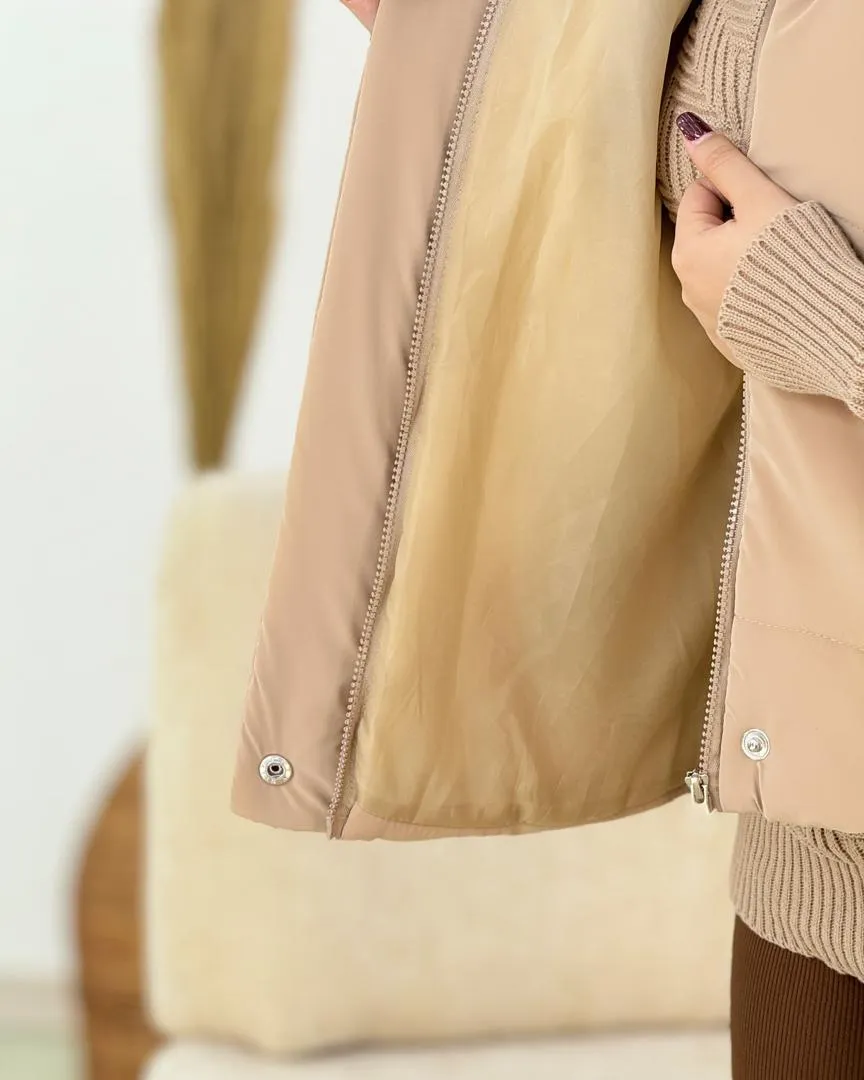 پافر آستر دار کلاه دار زنانه کد h630