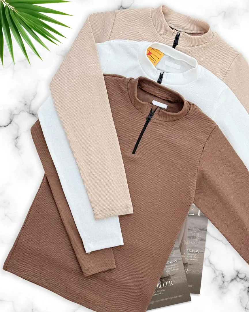 بلوز نیم زیپ یقه سه سانت کد H405