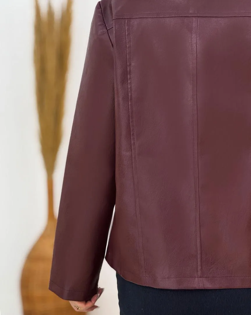 کت چرم زیپ دار کد h759