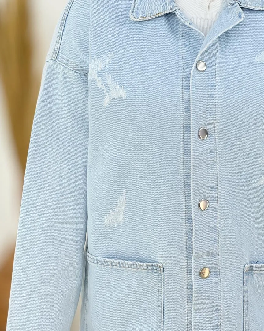 کت جین دکمه پرسی کد h745