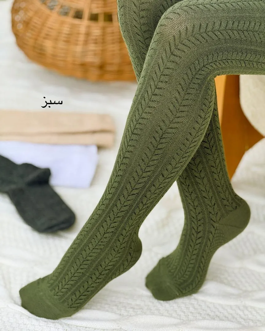 جوراب بافت گندمی بلند کد H651