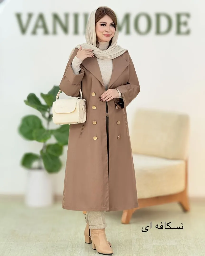 مانتو بلند آستین پاکتی دکمه نما کد h586