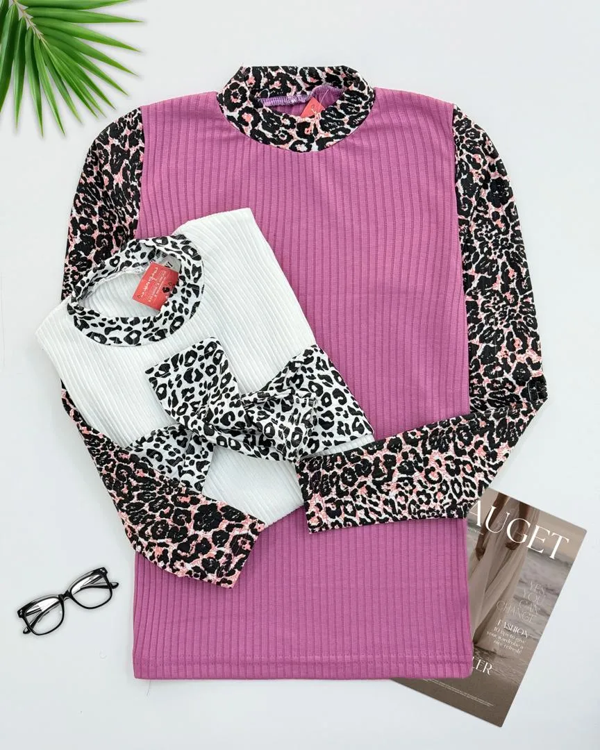 بلوز فانریپ آستین پلنگی کد h643