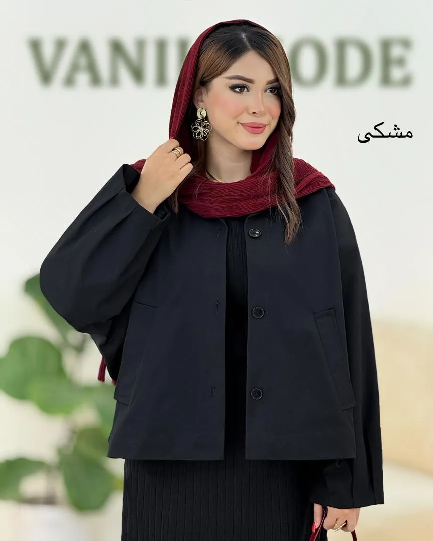 بارانی خفاشی کتان آستین سرخود کد H385